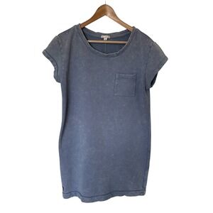 Gap T-Shirt Dress Women M Blue Excellent Acid Wash Cotton Pocket Mini Dress
